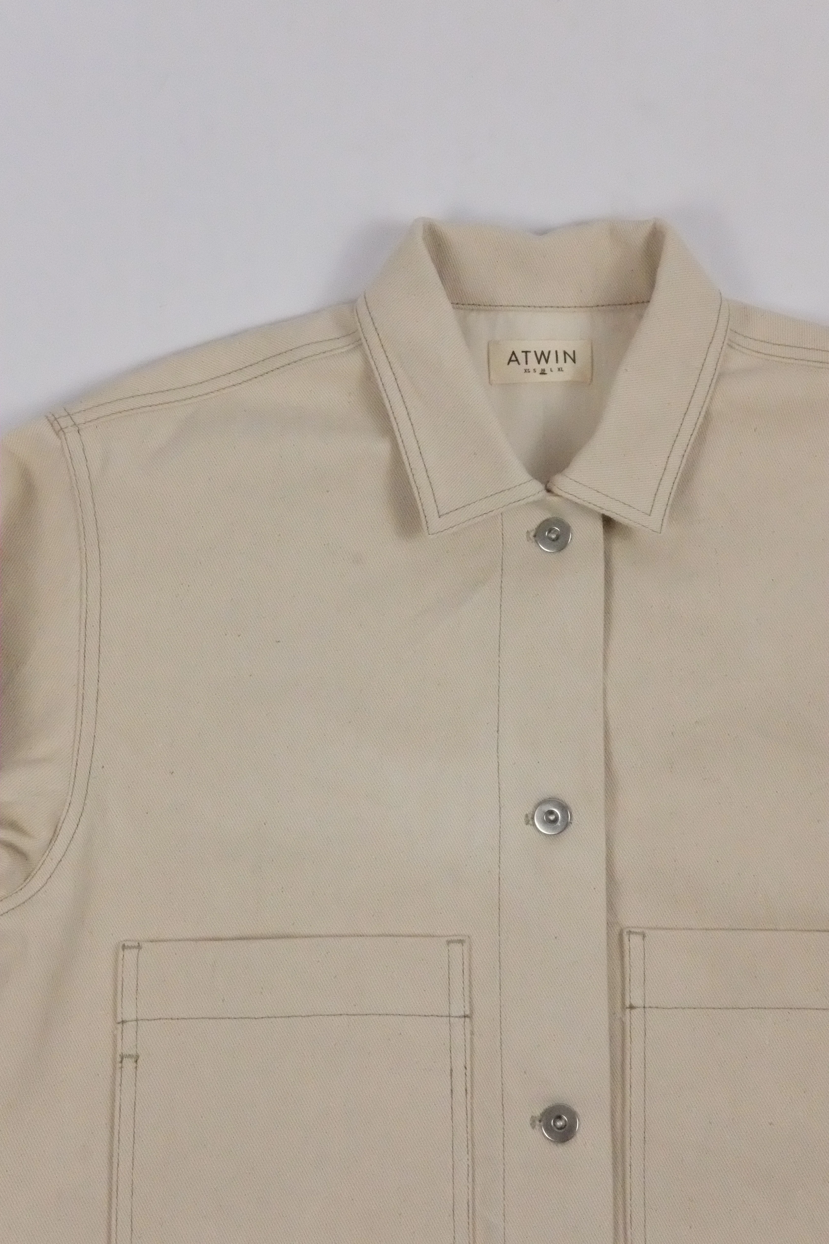 Atwin The Label - The Workwear Jacket In Ecru Denim - Image 5