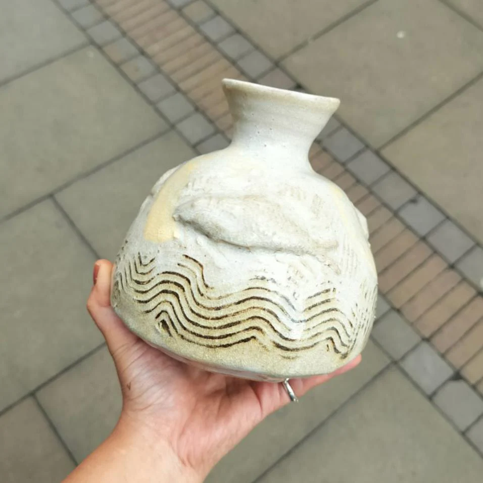Henry Anderson-Brown - Large Stoneware Vase With Fish Motif - Image 4