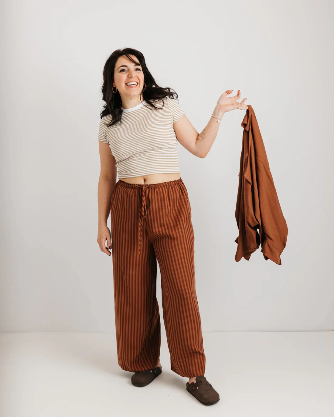 Journy - The Daisy Trouser In Mocha Stripe - Image 2