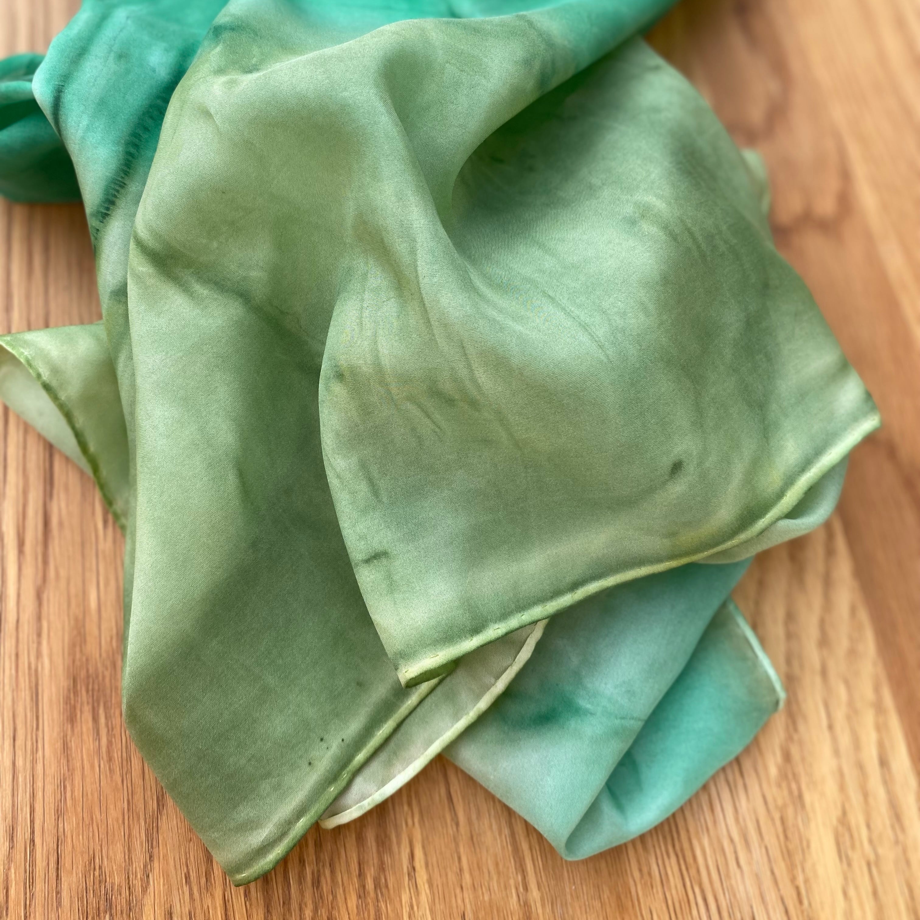 Nabila Molinero - Hand Painted Silk Scarf In Verdant Green - Image 4