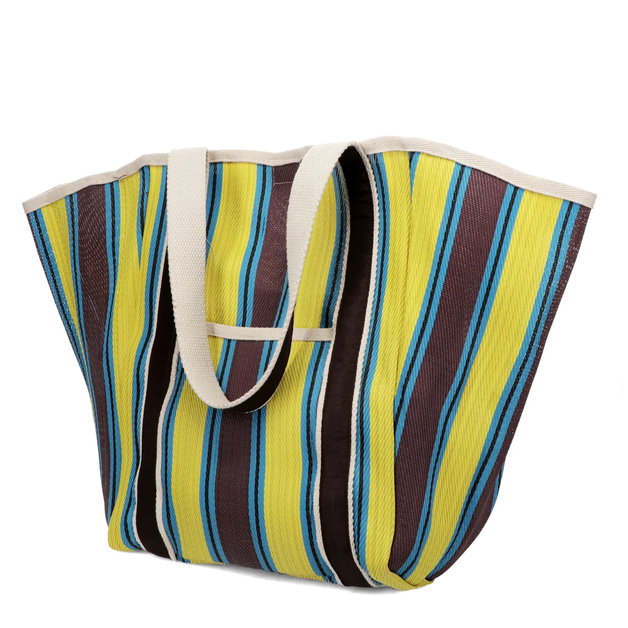 Rex London - Large Woven Recycled Plastic Tote Bag In Brown - Image 2