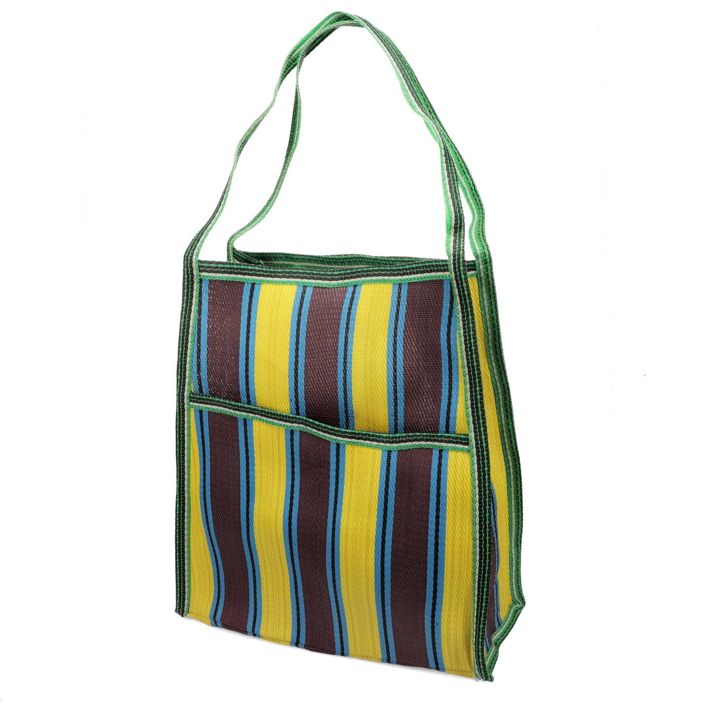 Rex London - Side Pocket Woven Recycled Plastic Tote Bag In Brown - Image 2