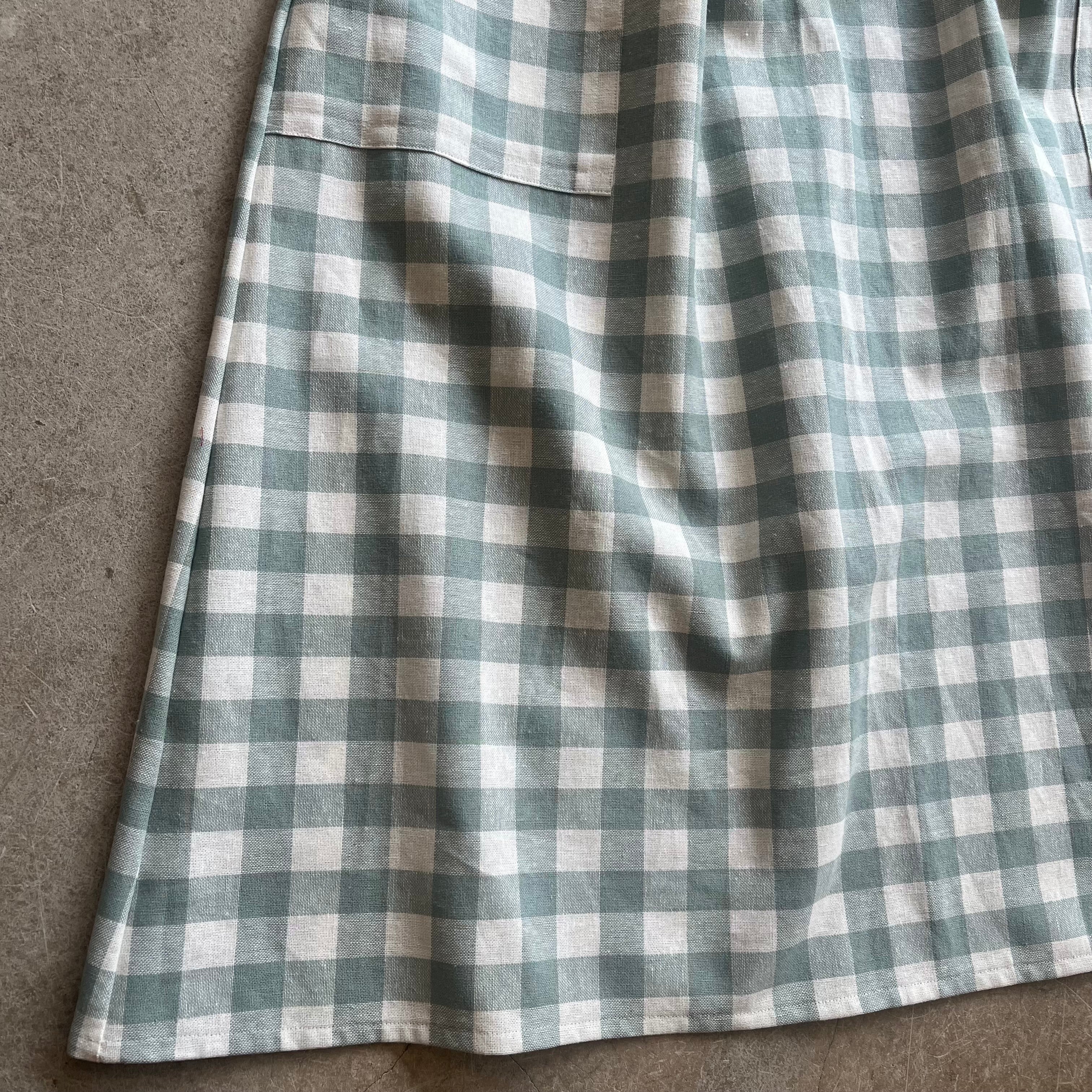 Seen Studio - Skirt With Pockets In Seafoam Check - Image 3