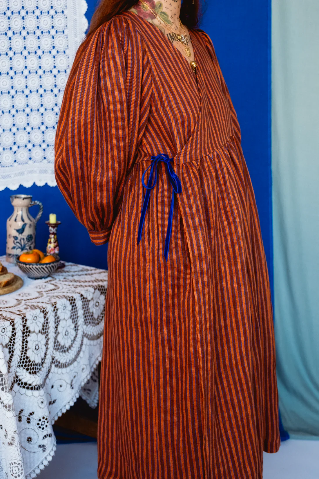 Tapuh - Cloud 9 Dress In Toasted Cinnamon Stripe - Image 3