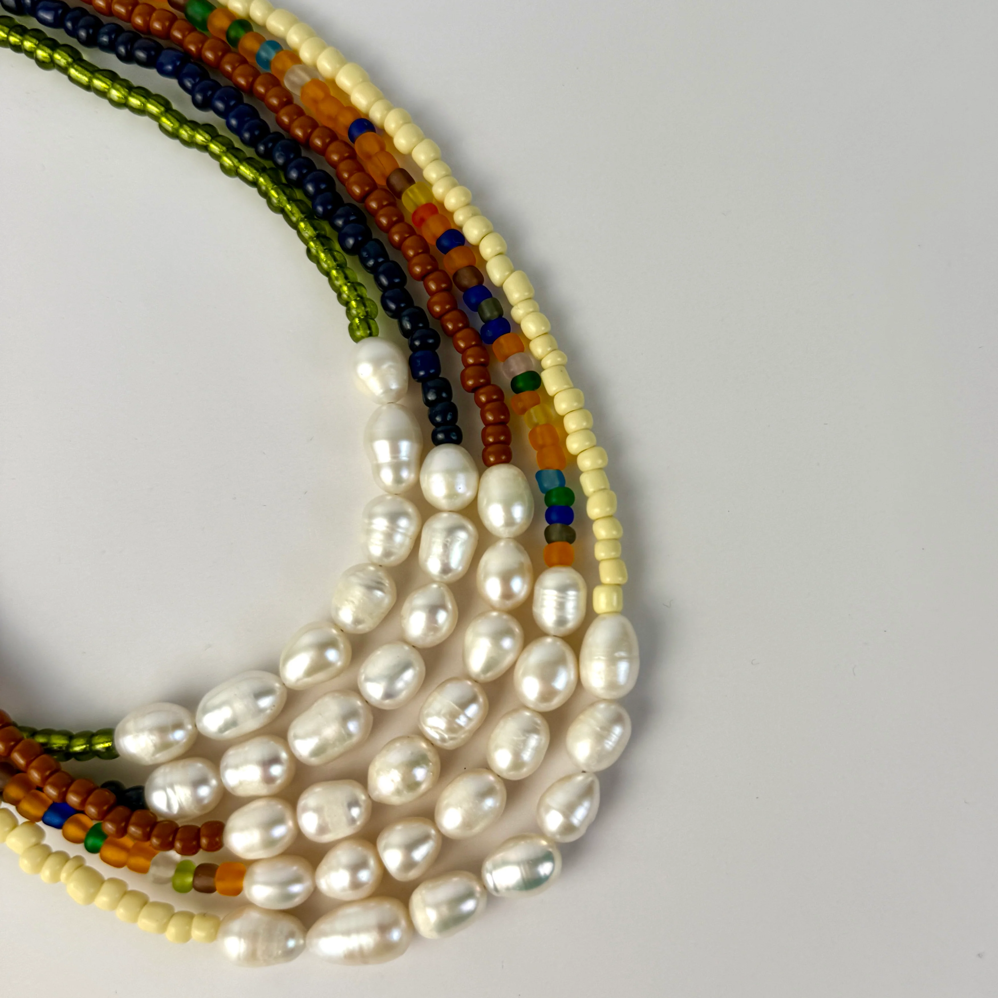 Third Drawer Up - Glass and Pearl Beaded Necklace - Image 3