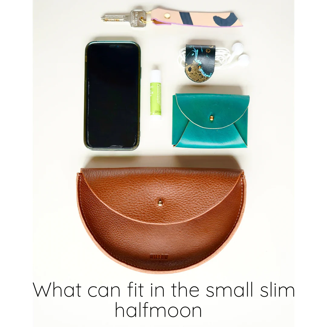 Willow Leather - Half Moon Mini Bag In Textured Navy - Image 3